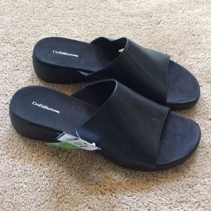 NWT Croft & Barrow Black Slide sandals 10W